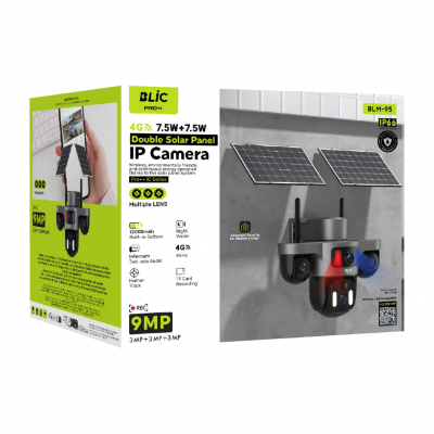 Blic BLM-95 9MP 4G Sim Kartlı Çift Güneş Panelli IP66 Güvenlik Kamerası | 12.000 mAh Batarya