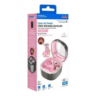 ACL ACB-80 Bluetooth Çiçek Desenli Küpe Kulaklık | Aynalı