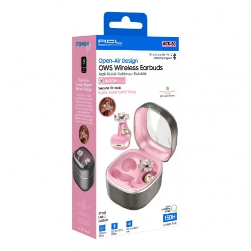 ACL ACB-80 Bluetooth Çiçek Desenli Küpe Kulaklık | Aynalı