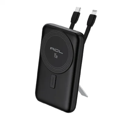 ACL PW-147 10000 mAh 15W Kablosuz Şarj Özellikli | 20W 3A Type-C | Lightning Kablolu Standlı Powerbank