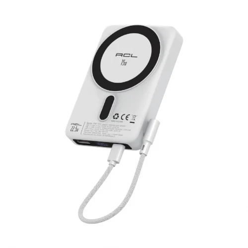 ACL PW-154 10000 Mah Type-C In-Out PD Kablolu 22.5W 3A Powerbank | 15W Kablosuz Şarj | LCD Gösterge