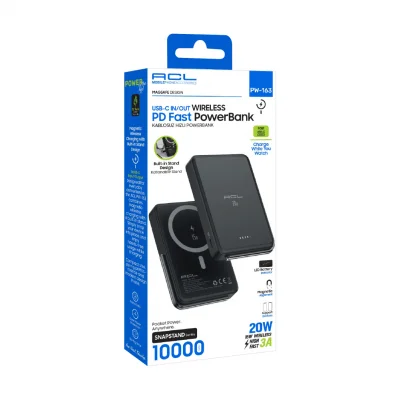 ACL PW-163 10000 mAh 20W PD | 15W Kablosuz Standlı Powerbank