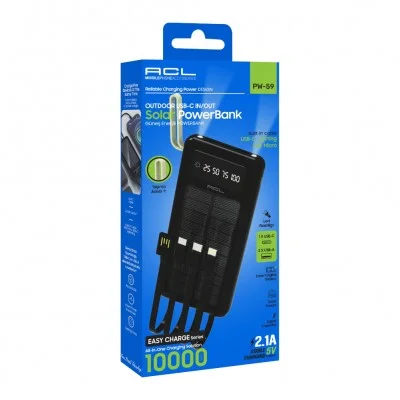 Acl PW59 10000mAh Güneş Enerjili 4lü Kablolu Powerbank