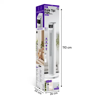 Auhma ACFN05 45W  Kule Tipi Soğutucu Fan | Uzaktan Kumandalı | Dokunmatik Ekranlı | Koku Difüzörlü
