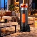 Auhma AT3H Şömine Efektli Kule Tipi Elektrikli Isıtıcı | Uzaktan Kumandalı | 2000W | Zamanlayıcılı | Ilık Rüzgar | Dokunmatik Ekran