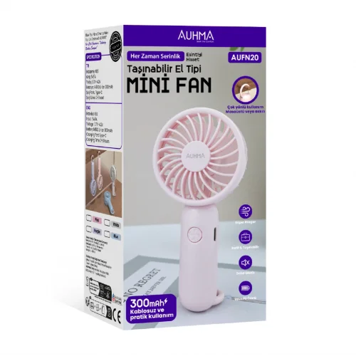 Auhma AUFN20 Mini Şarjlı Fan | 300mAh