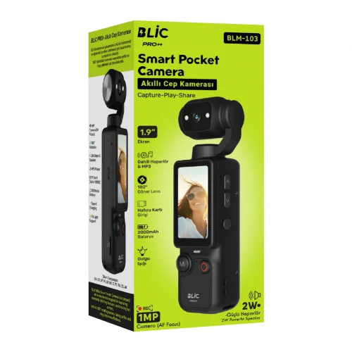 Blic BLM-103 Akıllı Cep Kamerası | 1MP 1.9" | 180 Derece Dönme | 2W Speaker