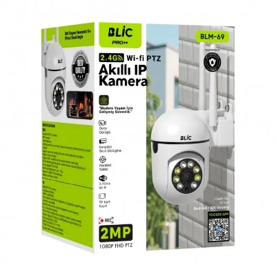 Blic Blm69 WiFi Akıllı IP Kamera | 2MP 1080P | 360 Derece Görüş Açısı