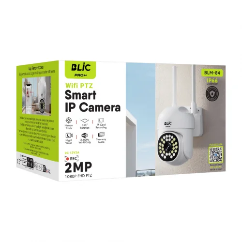 Blic Blm84 WiFi PTZ Akıllı IP Kamera | 2MP 1080P | IP66 Su Geçirmez