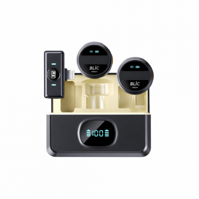Blic BWC-03 Lighning Girişli LCD Göstergeli 2.4G Kablosuz İkili Yaka Mikrofonu
