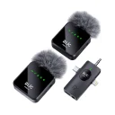 Blic BWM-06 Type-C | Lightning | Aux Girişli LCD Göstergeli 2.4G Kablosuz İkili Yaka Mikrofonu