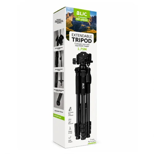 Blic NP-8850 Profesyonel Tripod | 1.75M | 360 Derece Döner | Alumünyum Ayaklı | Taşıma Çantası