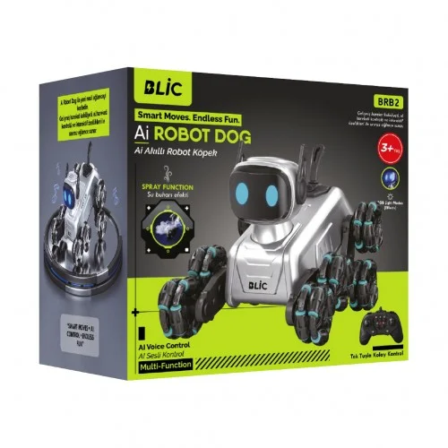 Blic BRB2 Uzaktan Kumandalı El Kontrollü Ai Robot Köpek | Sis Efektli | Sesli Komut