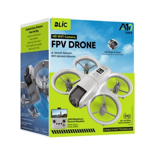 Blic A10 HD Kameralı FPV Drone | Fotoğraf ve Video Kaydı | 30M Max Kontrol Mesafesi | Çift Batarya