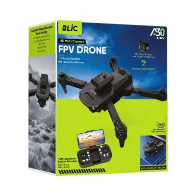 Blic A30 HD Kameralı FPV Drone | Fotoğraf ve Video Kaydı | Engel Sensörü | 30M Max Kontrol Mesafesi