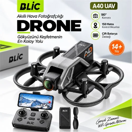 Blic A40 Akıllı Hava Fotoğrafçılığı Drone | Çift Batarya | 150M Max Kontrol Mesafesi