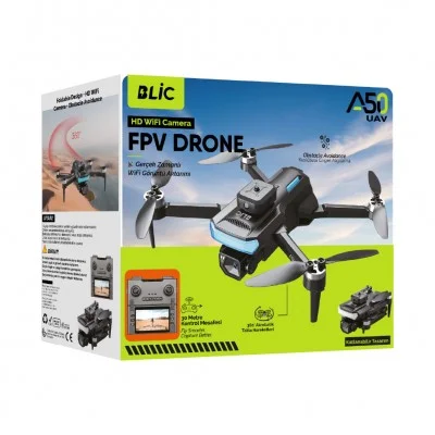 Blic A50 HD Kameralı FPV Drone | Ekranlı Kontrol Paneli | Engel Algılama | Katlanabilir Tasarım | 30M Kontrol Mesafesi