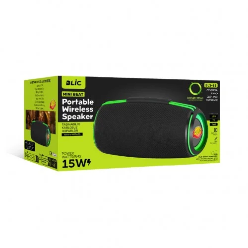 Blic BLS-83 Bluetooth RGB TWS Speaker 15W | Suya Dayanıklı | 4000mAh