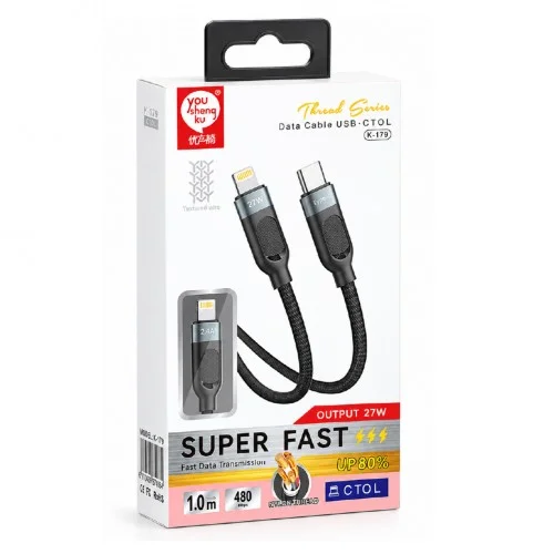 CEPOX K-179 | Type-C to Lightning 27W Hızlı Data | Şarj Kablosu