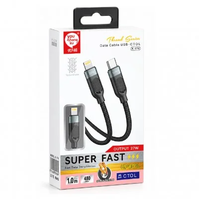 CEPOX K-179 | Type-C to Lightning 27W Hızlı Data | Şarj Kablosu