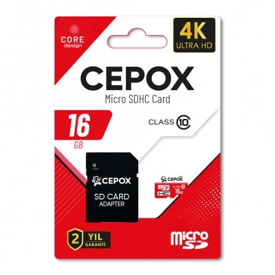 Cepox Core 16GB Hafıza Kartı 2.0 | Class 10