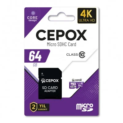 Cepox Core 64GB Hafıza Kartı 2.0 | Class 10