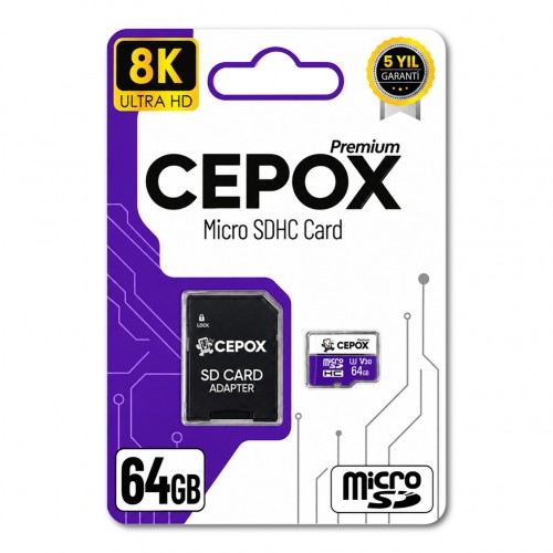 Cepox Premium 64GB Hafıza Kartı | U3 V30