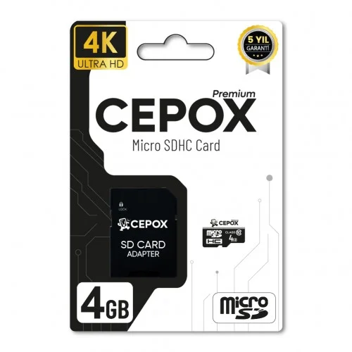 Cepox Premium 4GB Hafıza Kartı | Class 10