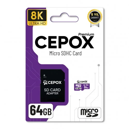 Cepox Premium 64GB Hafıza Kartı 3.0 | U3 V30