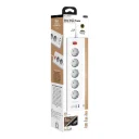 Fulltech FTR-26 Gece Lambalı Termal Akım Korumalı Priz | 5xPriz 2xUSB 2xPD | 2m Kablo