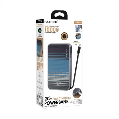 Fulltech FP25 10000 Mah 20W Kendinden Type-C Kablolu Powerbank