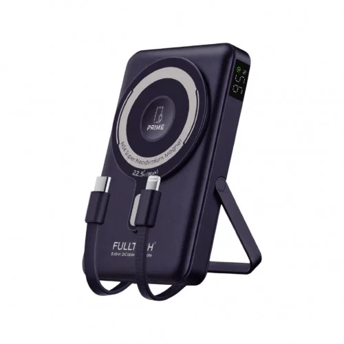 Fulltech FP59 10000 mAh 15W 2'li Kablolu Stand Powerbank | Magsafe Uyumlu | LCD Gösterge