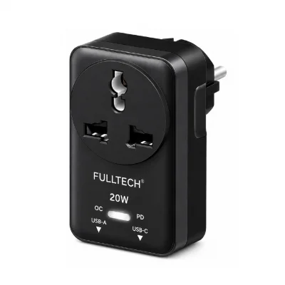 Fulltech FTR27 10 Amper 2500 Watt Akım Koruma Prizi | 1x AC Priz | 1x USB  1x Type-C | 750 Derece Isıya Dayanıklı