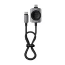 Fulltech FC174 Çok Fonksiyonlu Type-C Örgü Şarj Kablosu | 2.5W Akıllı Saat Şarjı | PD 100W 5A