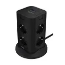 Fulltech FTR-29 Power Tower | Çoklu Priz Kulesi | 8xPriz | 2xUSB-A | 2xUSB-C | 2m Kablo