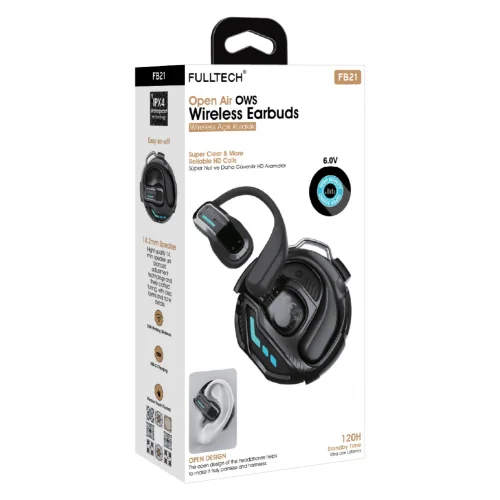 Fulltech FB21 OWS Bluetooth Kulaklık | Open Air | Suya Dayanıklı | Super Net HD Ses | 120 Saat Bekleme