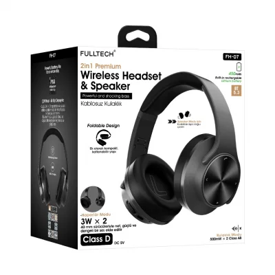 Fulltech FH-07 Kulak Üstü Bluetooh Kulaklık | 2 x 3W Speaker | 450 mAh Batarya