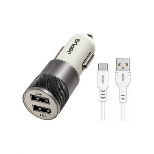 Jopus Jwix 15W Çift Usb Oto Şarj Aleti | Type-C Kablolu