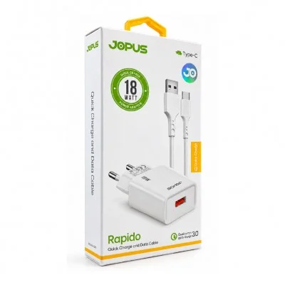 Jopus Rapido 18W Type-C Şarj Aleti | 3.0
