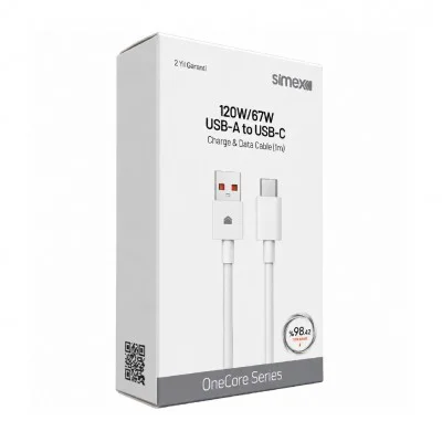 Simex SPK15 120W / 67W Usb to Type-C Şarj Kablosu | Salise Gösterge