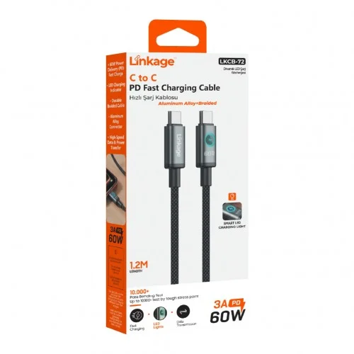 ACL LKCB-72 60W Örgülü Type-C Type-C PD Data | Şarj Kablosu | 1.2 M