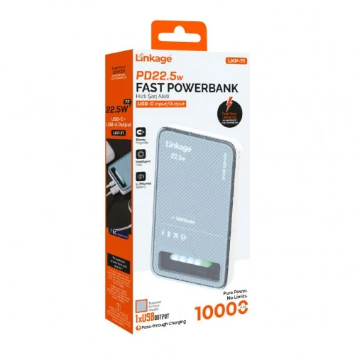 Linkage LKP-71 10000 mAh Powerbank | PD 22.5 | LED Işıklı Göstergeli