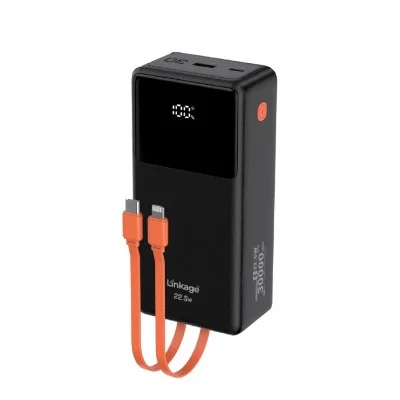 Linkage LKP-66 30000 Mah 22.5W Type-C | Lightning Kablolu Powerbank | LCD Gösterge