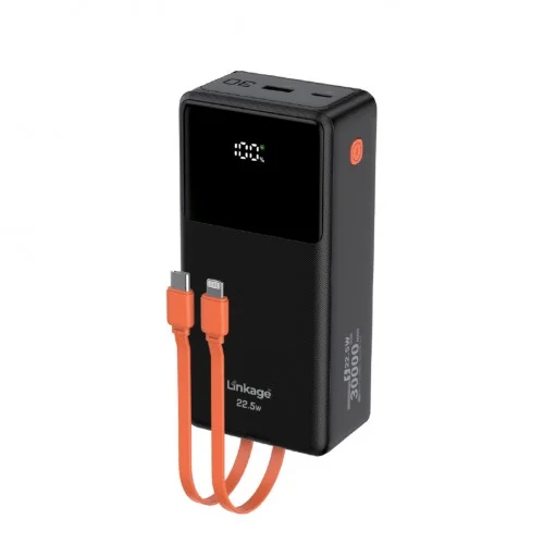 Linkage LKP-66 30000 Mah 22.5W Type-C | Lightning Kablolu Powerbank | LCD Gösterge