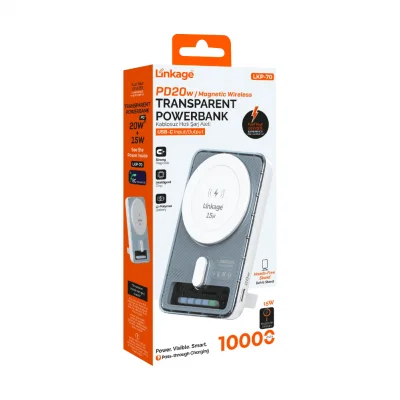 Linkage LKP-70 10000 mAh PD 20W LCD Gösterge | 15W Kablosuz Standlı Powerbank