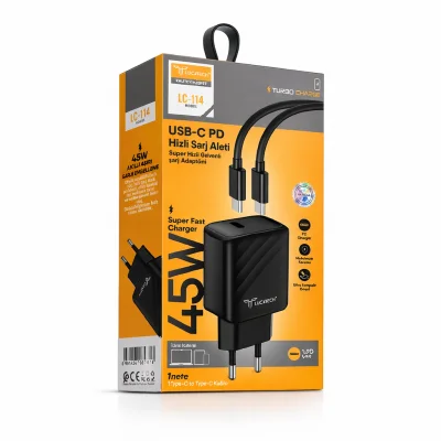 Lucatech Lc114 Turbo 45W Type-C PD Hızlı Şarj Aleti