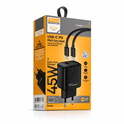 Lucatech Lc114 Turbo 45W Type-C PD Hızlı Şarj Aleti