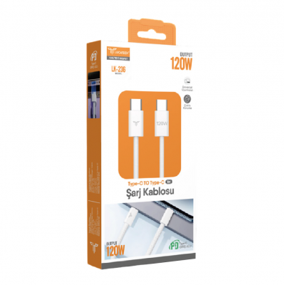 Lucatech LK-236 Type-C to Type-C 120W PD Şarj Kablosu