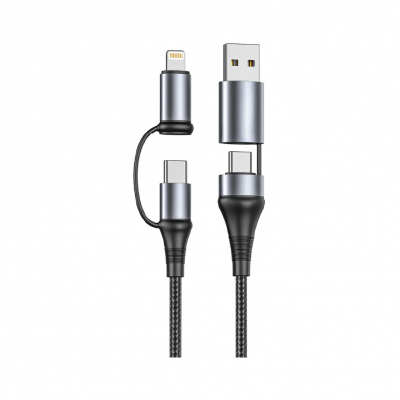 Lucatech LK-251 4in1 Hızlı Şarj Kablosu 120W | Type-C  - USB -> Type-C - Lightning 