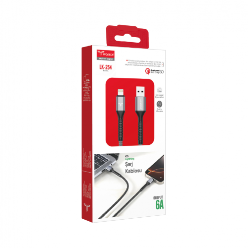Lucatech LK-254 Lightning 6 Amper Örgülü Şarj Kablosu